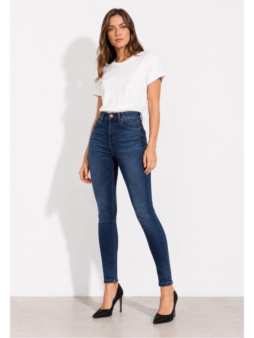 AYR Dark Blue High-Rise Skinny Jeans